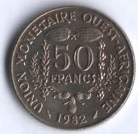 Монета 50 франков. 1982 год, Западно-Африканские Штаты.