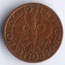 Монета 1 грош. 1931 год, Польша.