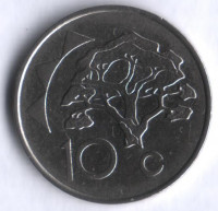 Монета 10 центов. 1996 год, Намибия.