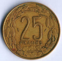 Монета 25 франков. 1982 год, Центрально-Африканские Штаты.