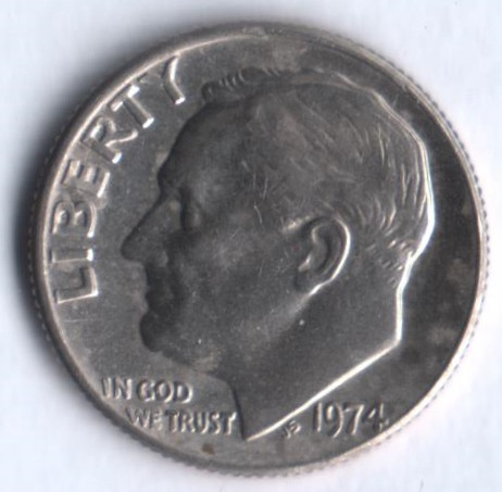 10 центов. 1974 год, США.