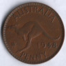 Монета 1 пенни. 1948(p) год, Австралия.