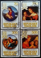 Набор почтовых марок (4 шт.). "Рождество`1984". 1984 год, Того.