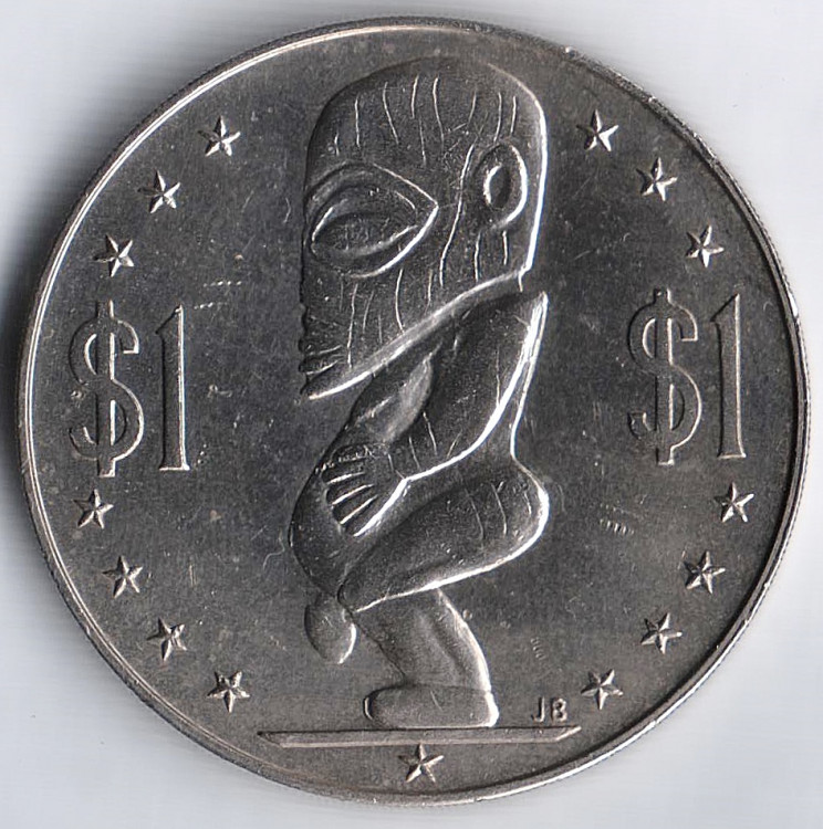 Монета 1 доллар. 1973 год, Острова Кука.