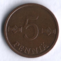 5 пенни. 1976 год, Финляндия.