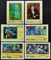 Набор почтовых марок (6 шт.). "Картины Пабло Пикассо (I)". 1987 год, Вьетнам.