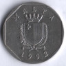 Монета 50 центов. 1992 год, Мальта.