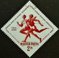 Почтовая марка. "50-летие венгерско-шведских легкоатлетических встреч". 1964 год, Венгрия.