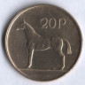 Монета 20 пенсов. 1995 год, Ирландия.
