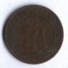 Монета 2 стотинки. 1901 год, Болгария.