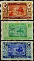 Набор марок (3 шт.). "Пересечение пустыни". 1922 год, Мавритания.