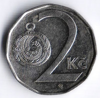 Монета 2 кроны. 2011 год, Чехия.