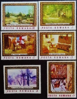 Набор марок (6 шт.). "Живопись". 1987 год, Румыния. Набор марок (6 шт.). "Живопись". 1987 год, Румыния.