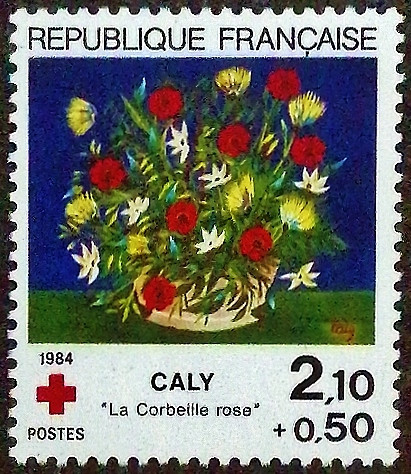 Марка почтовая. «Корзина с цветами», Кали. 1984 год, Франция. Марка почтовая. «Корзина с цветами», Кали. 1984 год, Франция.