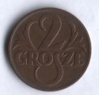 Монета 2 гроша. 1939 год, Польша.