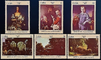 Набор марок  (6 шт.). "Картины из Национального музея". 1981 год, Куба.