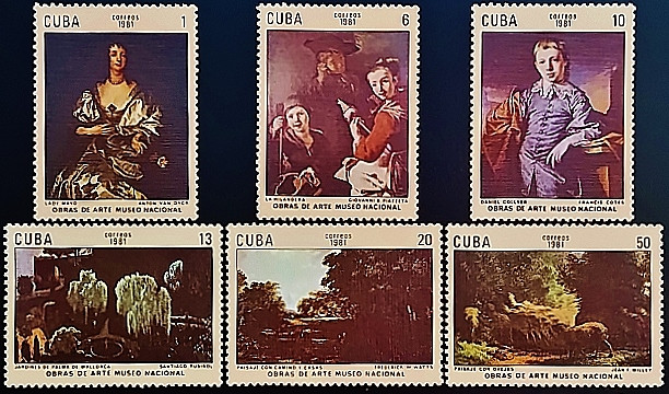 Набор марок (6 шт.). "Картины из Национального музея". 1981 год, Куба. Набор марок (6 шт.). "Картины из Национального музея". 1981 год, Куба.