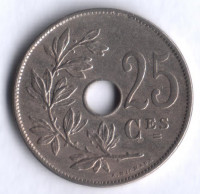 Монета 25 сантимов. 1920 год, Бельгия (Belgique).