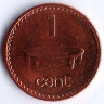 Монета 1 цент. 1995 год, Фиджи.