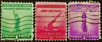 Набор почтовых марок (3 шт.). "Национальная оборона". 1940 год, США.