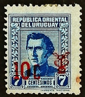 Почтовая марка (10 c.). "Генерал Хосе Артигас". 1965 год, Уругвай.