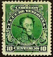 Почтовая марка (10 c.). "Симон Боливар". 1924 год, Венесуэла.