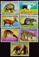 Набор почтовых марок (7 шт.). "Животные Южной Америки". 1977 год, Экваториальная Гвинея.
