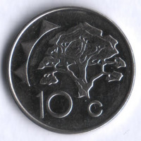 Монета 10 центов. 2009 год, Намибия.