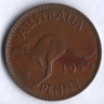 Монета 1 пенни. 1949(m) год, Австралия.
