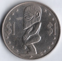Монета 1 доллар. 1974 год, Острова Кука.