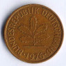 Монета 5 пфеннигов. 1976(G) год, ФРГ.