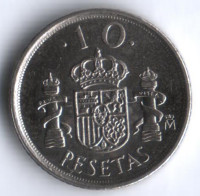 Монета 10 песет. 1999 год, Испания.