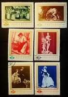 Набор почтовых марок  (6 шт.). "Картины из Национальной галереи в Бухаресте". 1967 год, Румыния.