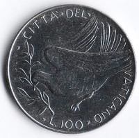 Монета 100 лир. 1970 год, Ватикан.