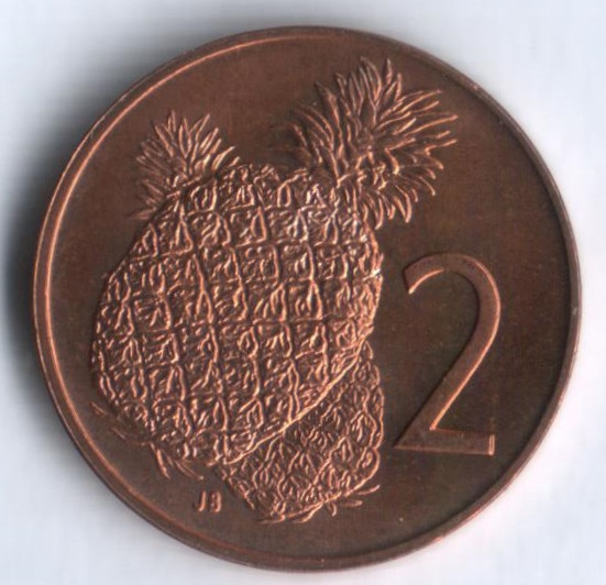 Монета 2 цента. 1973 год, Острова Кука.