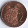 Монета 2 цента. 1973 год, Острова Кука.