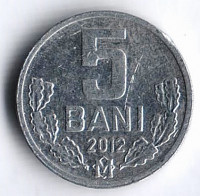 Монета 5 баней. 2012 год, Молдова.
