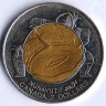 Монета 2 доллара. 1999 год, Канада. Основание Нунавута.