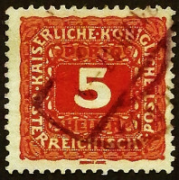Почтовая марка. "Почтовые расходы". 1916 год, Австрия.