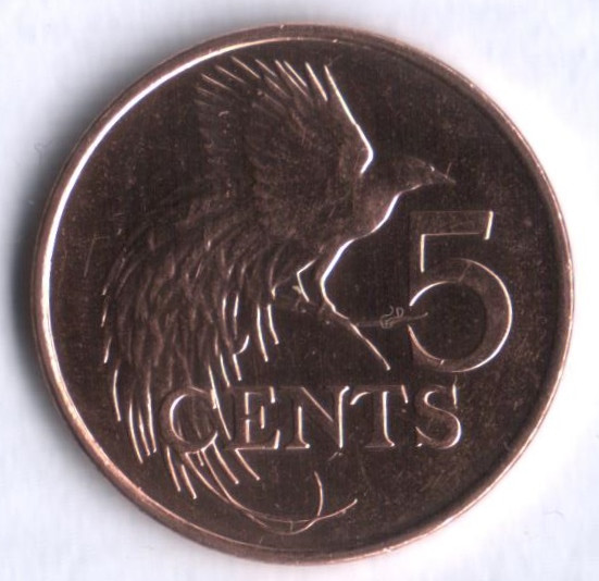 5 центов. 2004 год, Тринидад и Тобаго.