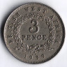 Монета 3 пенса. 1939(KN) год, Британская Западная Африка.