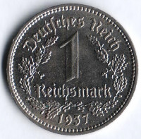 Монета 1 рейхсмарка. 1937 год (A), Третий Рейх.