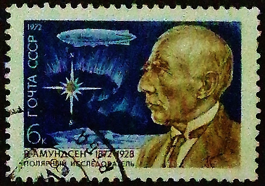 Почтовая марка. "100 лет со дня рождения Роальда Амундсена (1872-1928)". 1972 год, СССР.