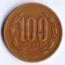 Монета 100 песо. 1996 год, Чили.
