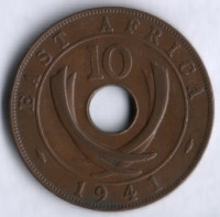 Монета 10 центов. 1941(I) год, Британская Восточная Африка.