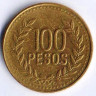 Монета 100 песо. 2011 год, Колумбия.