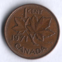 Монета 1 цент. 1971 год, Канада.