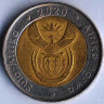 Монета 5 рандов. 2020 год, ЮАР. Suid-Afrika - Afrika Borwa.