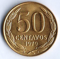 Монета 50 сентаво. 1979 год, Чили.