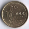 5000 лир. 1997 год, Турция.